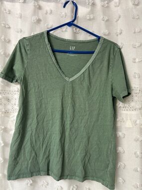 GAP Olive Green V-Neck Short Sleeve Tee